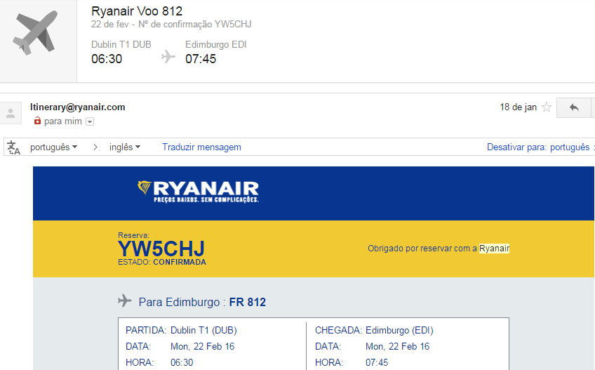 voos ryanair