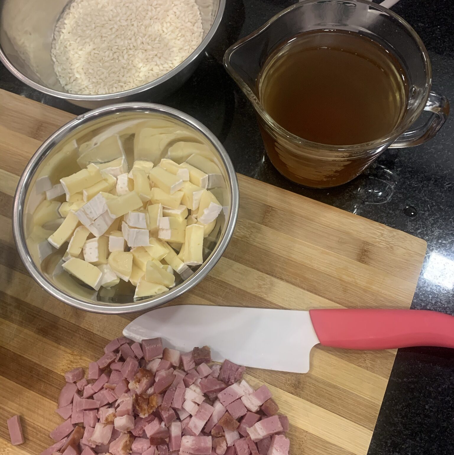 Risoto de queijo brie