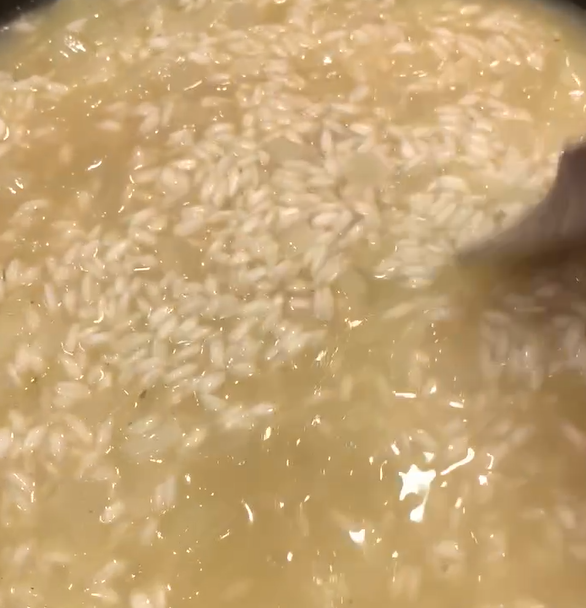 Risoto de queijo brie